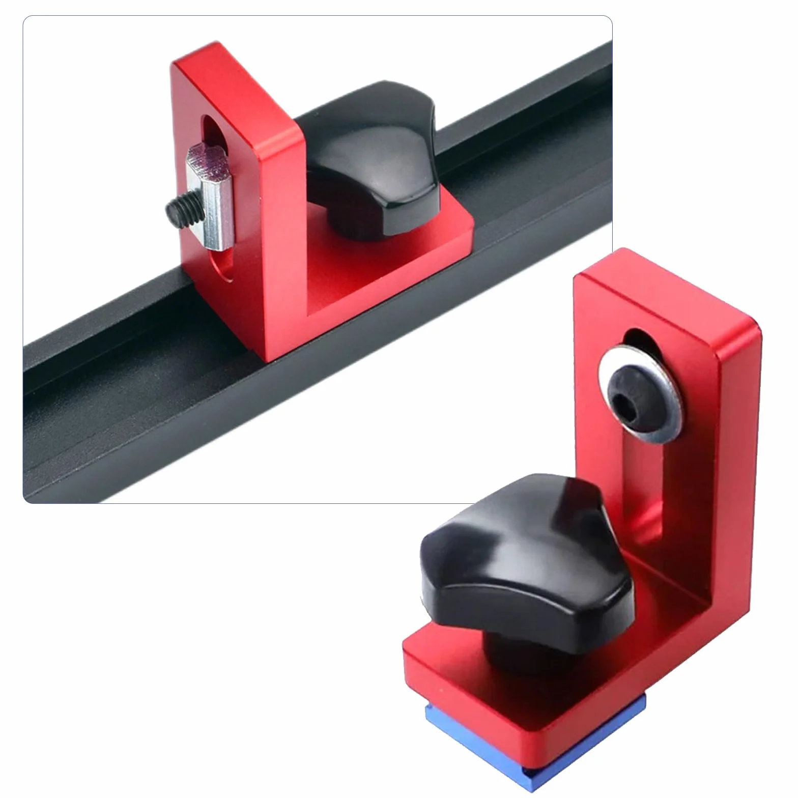 2 pezzi 30 tipologia di guida stop, binari obliqui, ferroviario obliquo, ferroviario a T, in lega di alluminio, per banco di lavoro di lavorazione del legno, guide a T