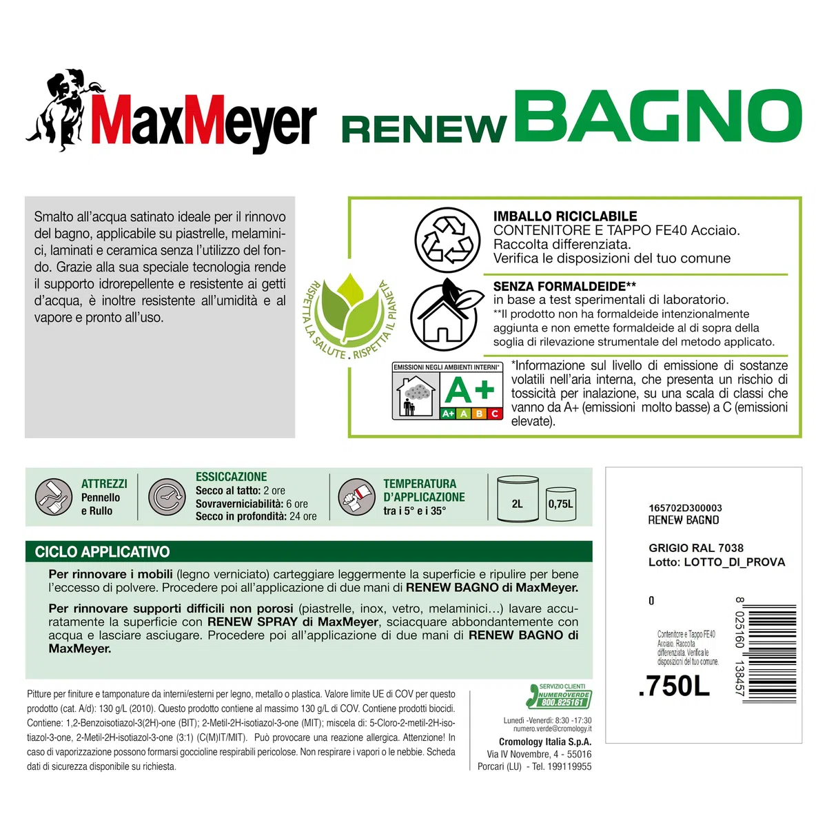MAXMEYER Renew Bagno R7038 Grigio 0.75 L