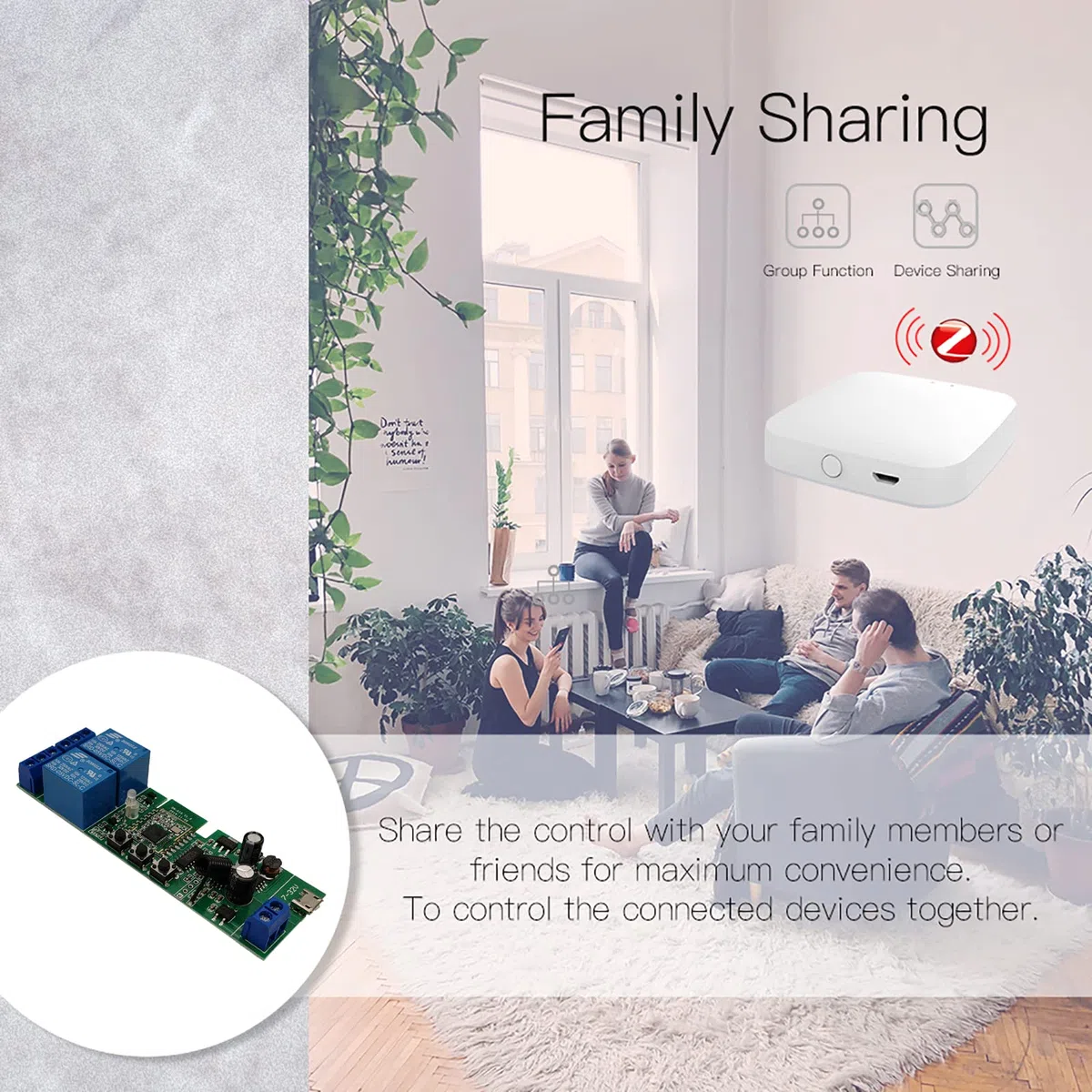 Zigbee Modulo Relè Intelligente a 2 Canali con Telecomando 433 RF, USB 5V 7-32V Micro/Interruttore di Blocco per Alexa Google Home (richiede ZigBee Hub)