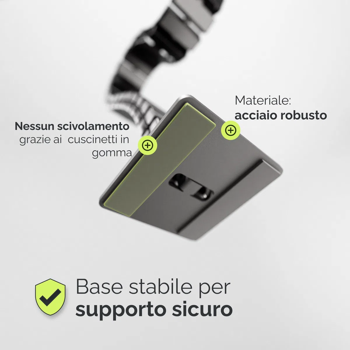 VALU canalina passacavi per scrivanie fino a 125 cm – stabile, flessibile con catena magnetica – Gestione cavi scrivania regolabile in altezza e fissa – base in acciaio e gommini antiscivolo