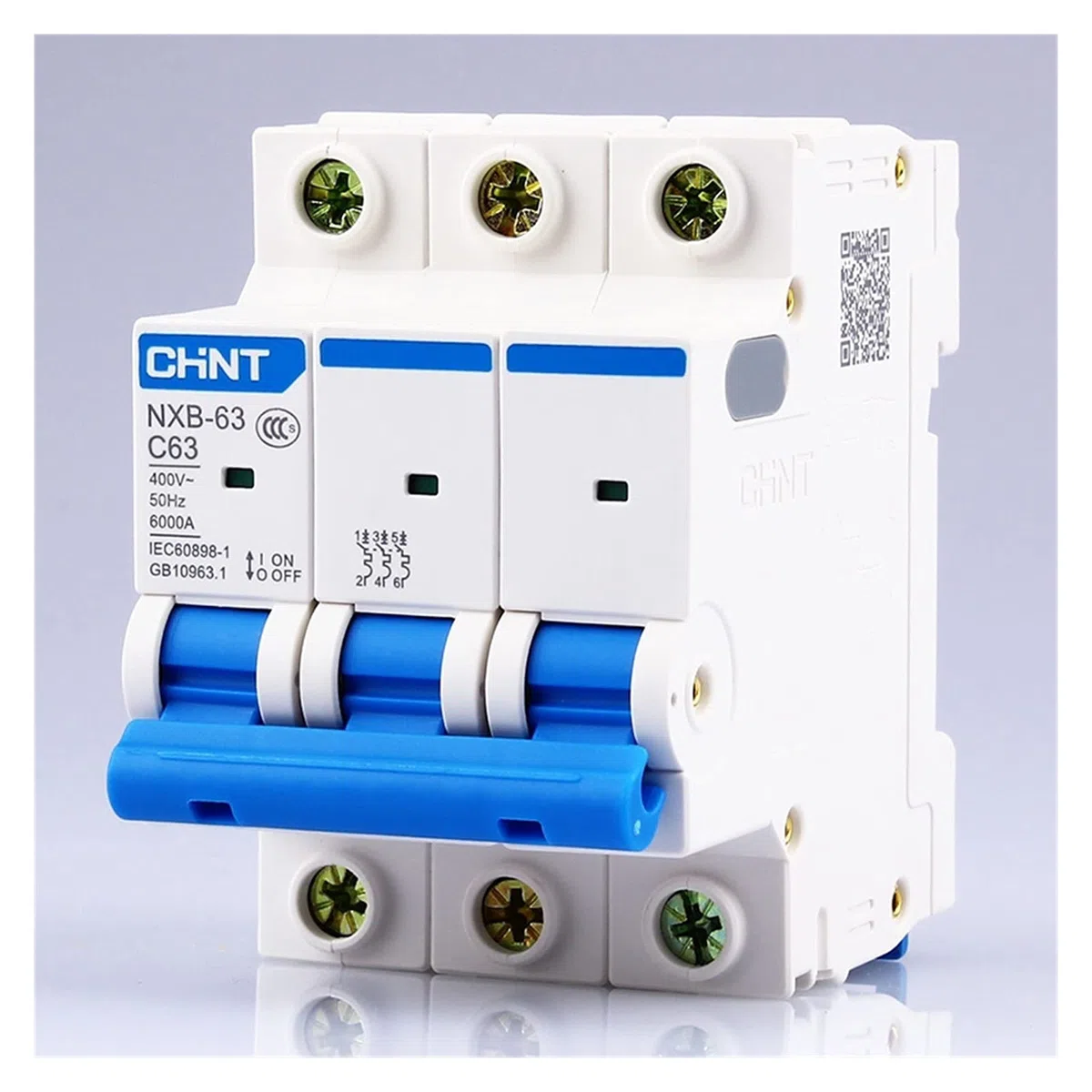 Circuit Breaker NXB-63 3P AC 230/400V Miniature Circuit Breaker C 6 10 16 20 25 32 40 63A Overload Protector DZ47 C Style Air Switch(3 Years)