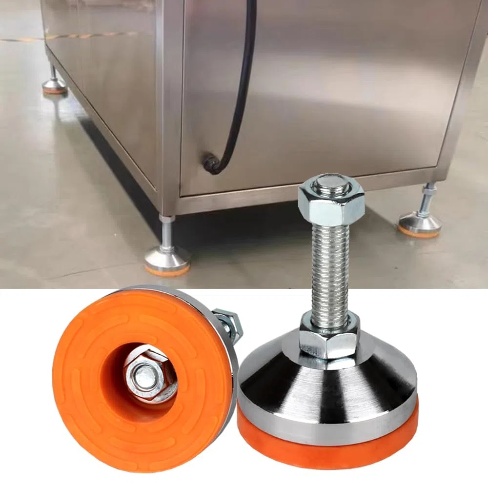 Piedini Livellatori Resistenti, Filettatura M12 Regolabile, Base da 2,36", Capacità 1300 lb, per Banco da Lavoro, Macchina, Mobile (Arancione, D60xM12x50)