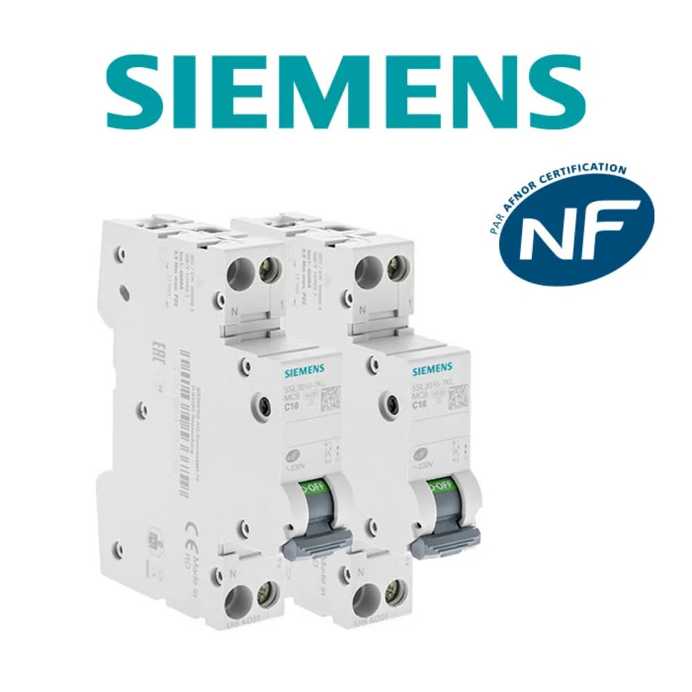 Set di 2 interruttori elettrici fase + neutro 16A