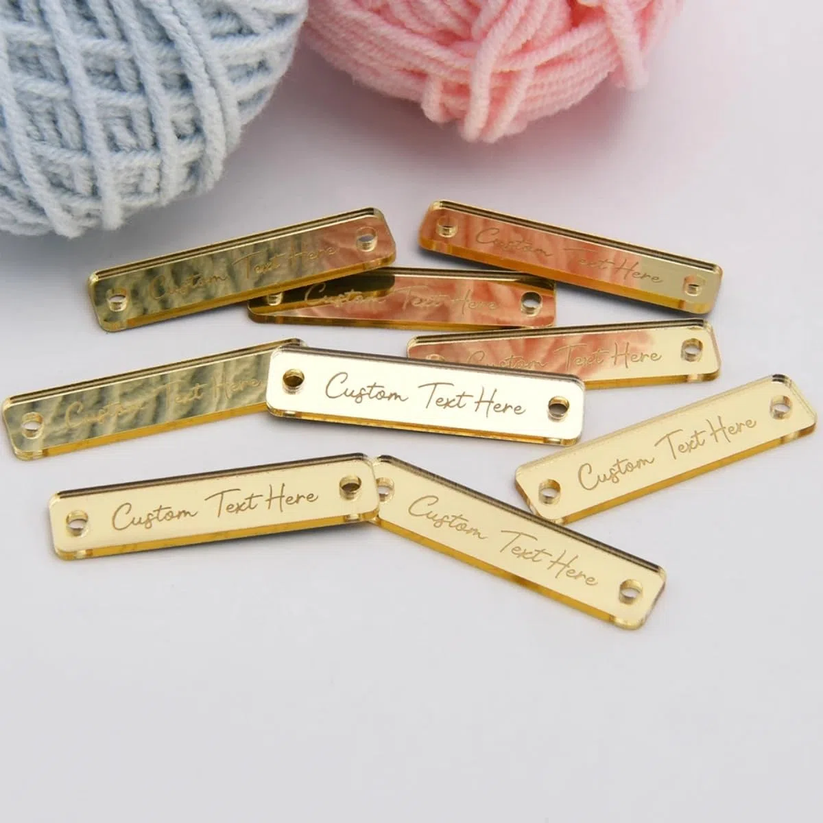 Targhette a specchio in acrilico personalizzate, etichette personalizzate in acrilico, etichette per il nome del matrimonio, targhette con nome personalizzate (50 pezzi, 1 x 4 cm)
