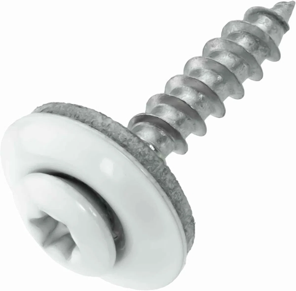 Viti idrauliche SCREW REBEL in acciaio Inox A2 con disco di tenuta in EPDM da 15 mm - 4,5 x 20 mm - bianco RAL 9010 TX20, 100 pezzi