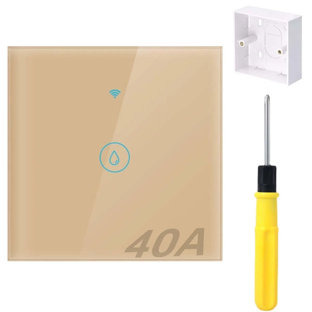 8000W Interruttore intelligente Per Scaldabagno Elettrico Murale ad Accumolo Timer intelligente per scaldacqua a immersione 40A Timer per scaldacqua Compatibile con l'app Smart Life (oro)