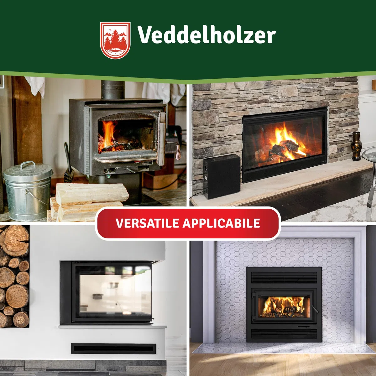 Set completo Veddelholzer Ø 8 mm nastro sigillante per stufe, guarnizione per forni, cavo sigillante, accessori per caminetti Incl. adesivo per alte temperature, guanti, manicotti e istruzioni