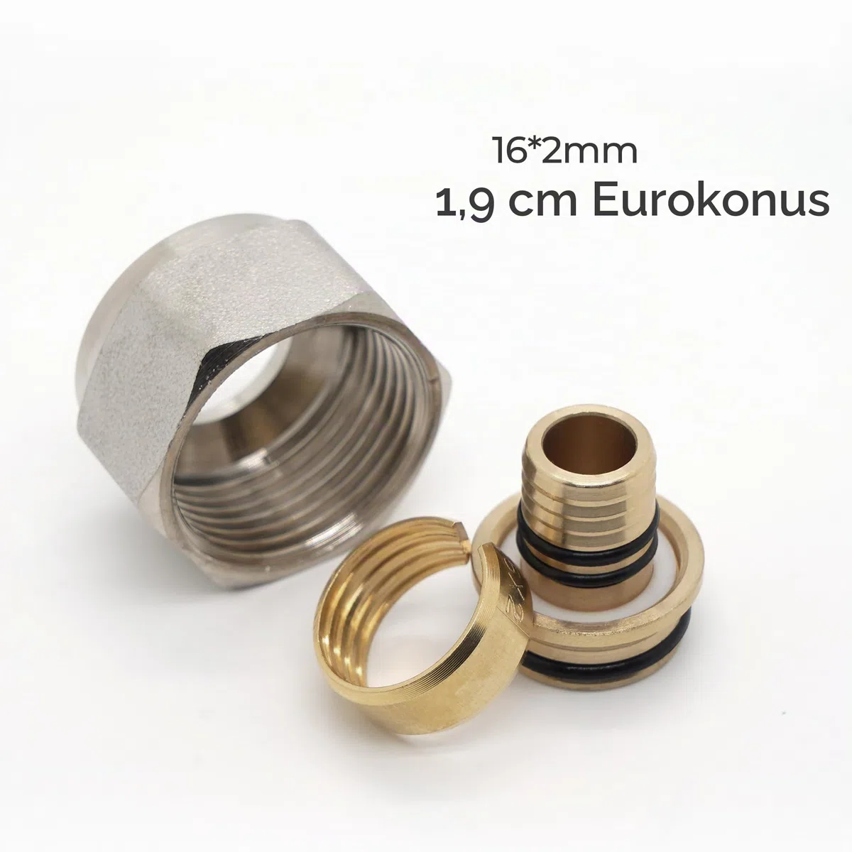 Vancoco 10 pz Raccordo a compressione 16x2mm per Tubi di Riscaldamento a Pavimento Giunti 3/4'' Eurocone