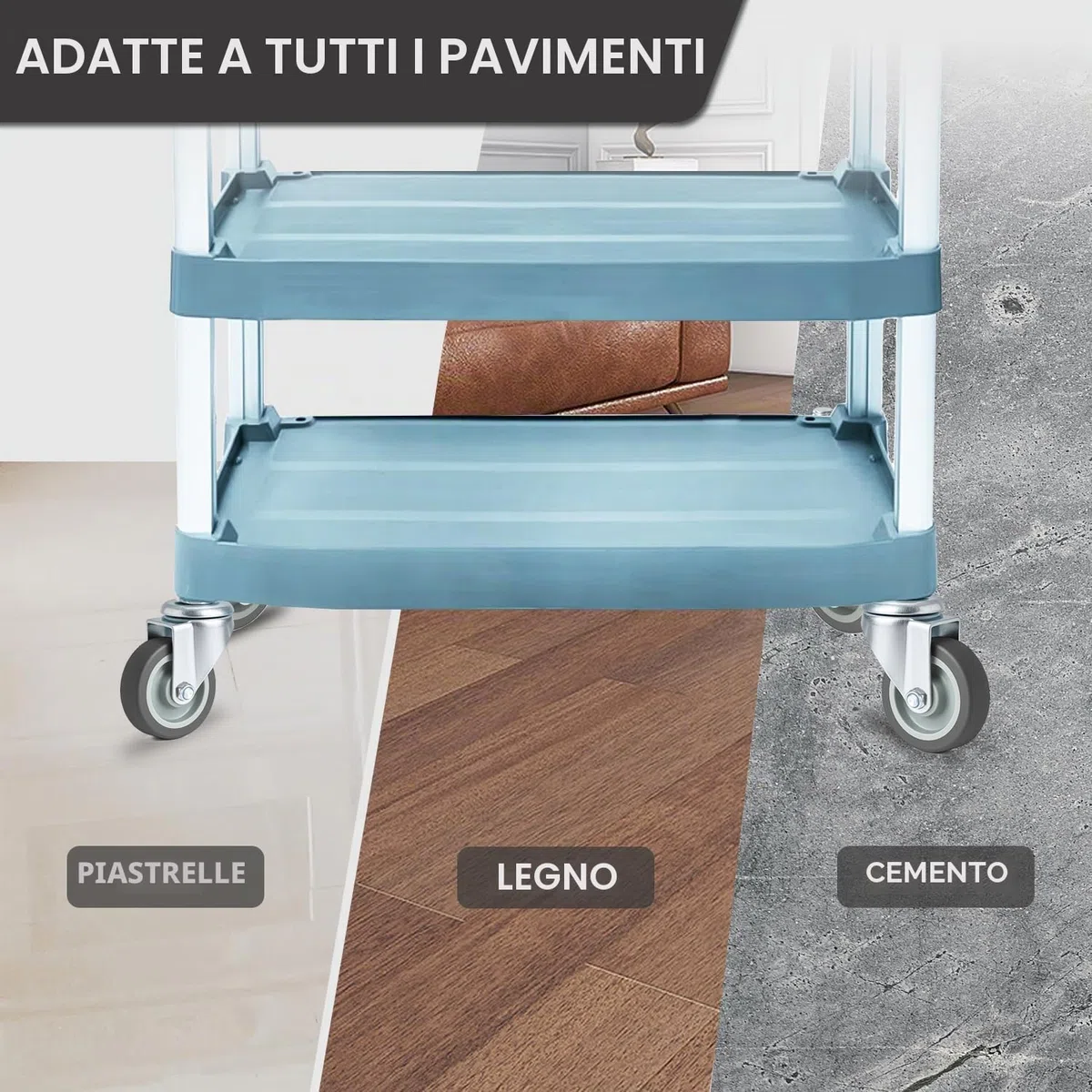 Set di 12 Ruote per Mobili da Perno Filettato M10 x 1,5 x 30 mm, Ruote per Carrello 50mm - Capacità 50 kg per Ruota, Silenziose e Resistenti Rotelle Girevoli a 360 Gradi per Tavolo, Armadio