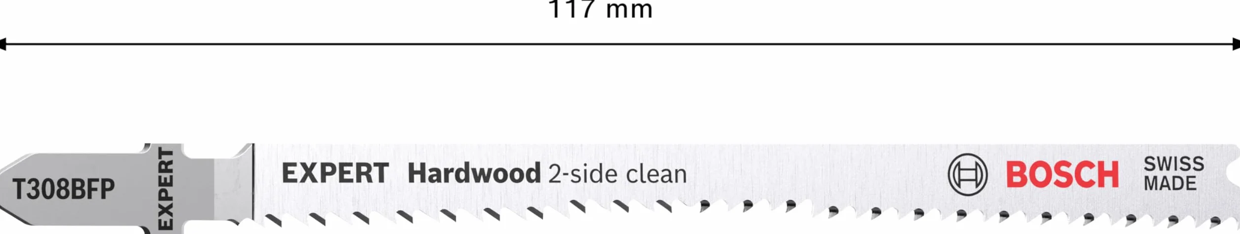 Bosch Professional 5x Lame per seghetto alternativo Expert 'Hardwood 2-side clean' T 308 BFP (per Piano di lavoro da cucina, Pannelli rivestiti in plastica, accessorio Seghetto alternativo)