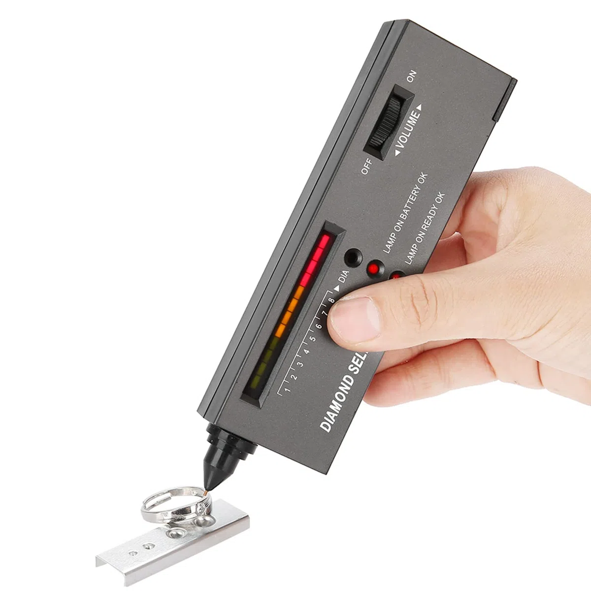 Penna Elettronica per Tester di Diamanti, Kit Portatile per Test di Diamanti Audio a LED, Strumento di Precisione per la Selezione di Pietre Preziose per Gioielli, Tester di