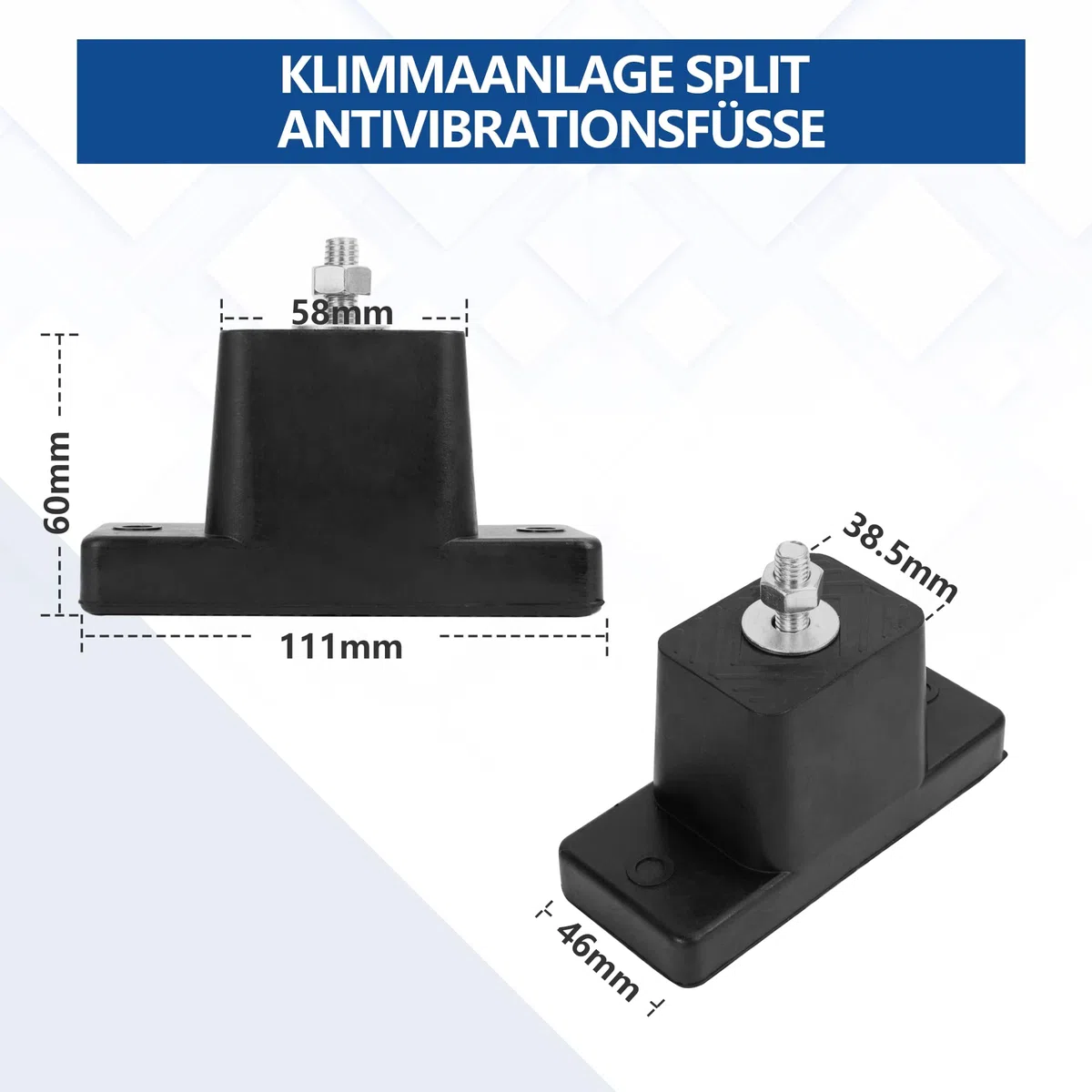Cherbowing Climatizzatore ammortizzatore, piedini antivibrazione, supporto in gomma per aria condizionata, 4 pezzi, 200 kg, antiscivolo, resistente ai raggi UV