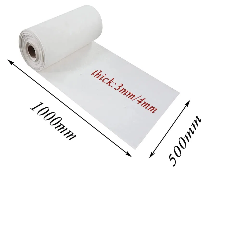 Carta Isolante Ignifuga in Fibra Ceramica - Resistenza alle Alte Temperature, Isolamento Termico per Stufe, Caminetti, Forni per Pizza, Forni, Forni di Forgiatura, Forni,4mm*500mm*1000mm