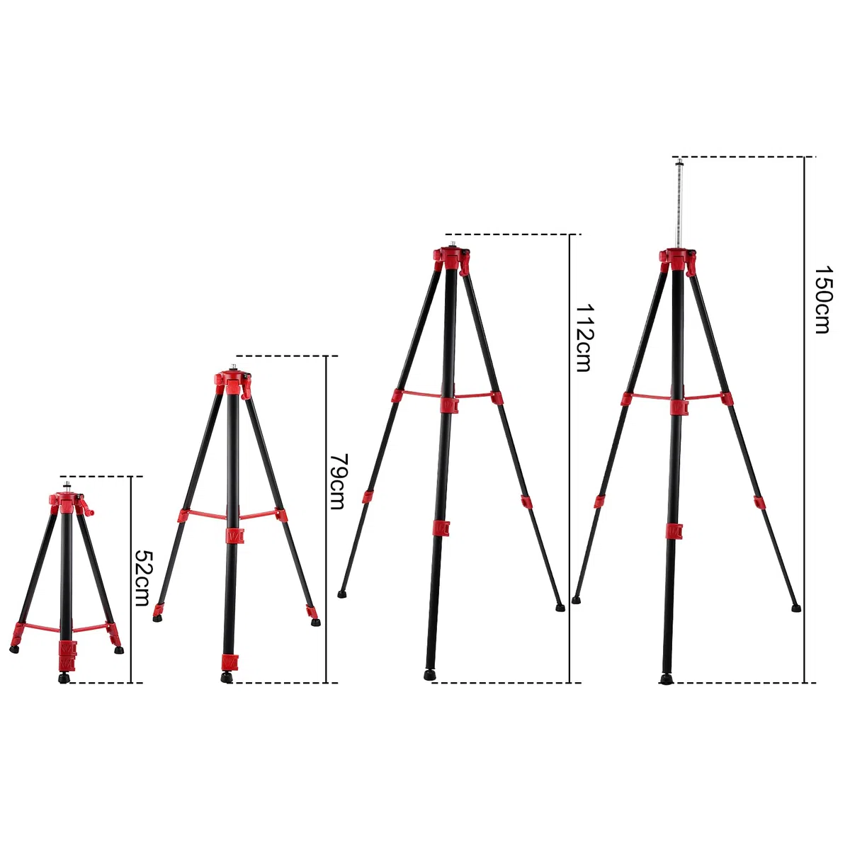 Treppiede per Livella Laser, treppiede telescopico regolabile da 1,5 m, Filettature 5/8 a 1/4 di Pollice Supporto Livelle Laser in Acciaio per strumento di misurazione laser autolivellante