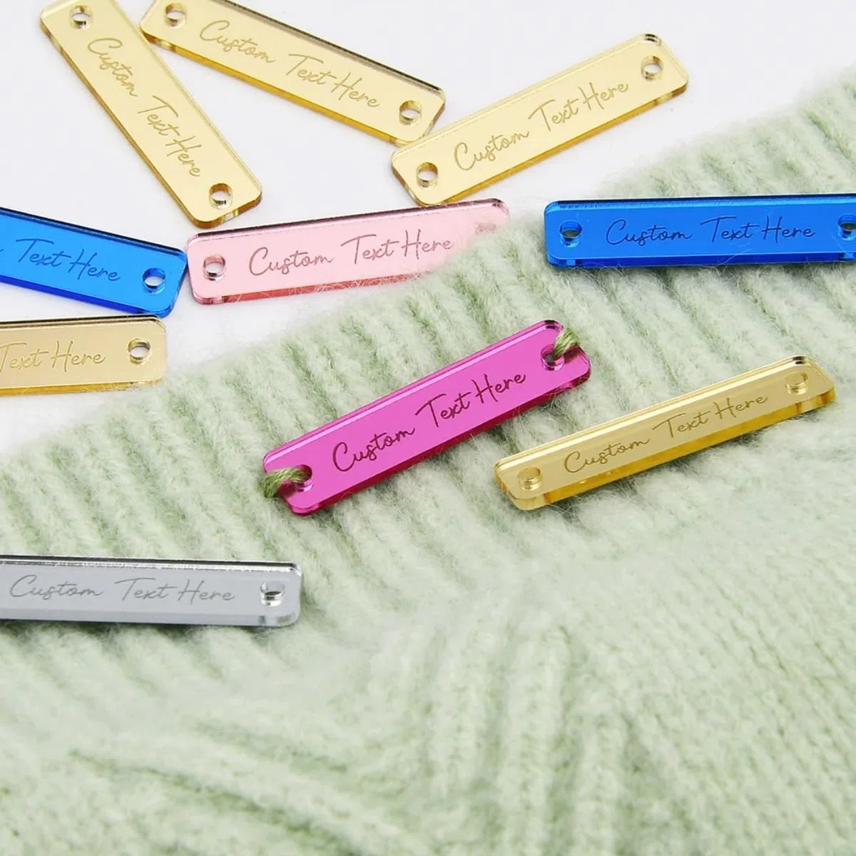 Targhette a specchio in acrilico personalizzate, etichette personalizzate in acrilico, etichette per il nome del matrimonio, targhette con nome personalizzate (50 pezzi, 1 x 4 cm)