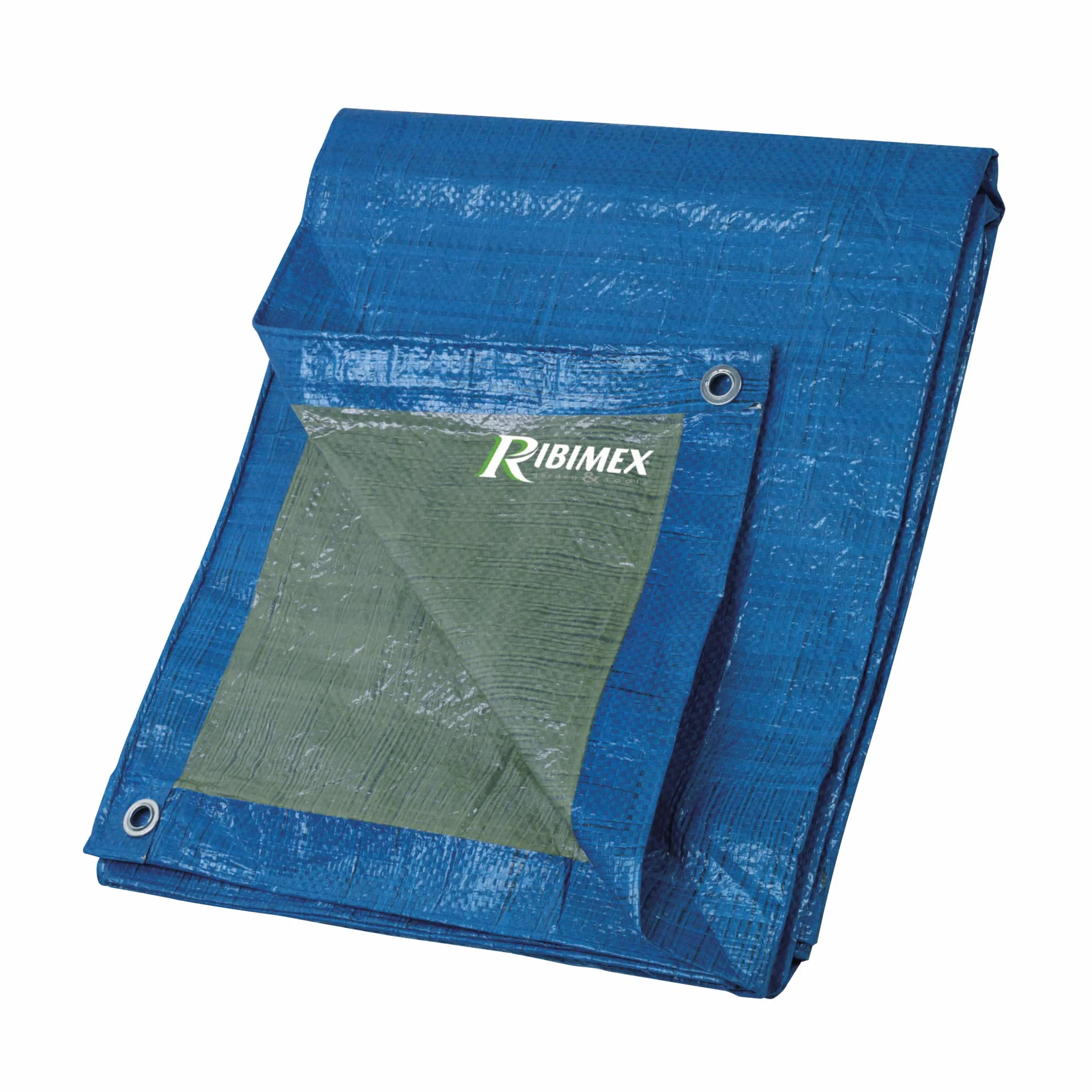 Ribimex Telo di Protezione Leggero Impermeabile 5x8 m in Polietilene, Occhielli in Alluminio, Resistente agli Agenti Atmosferici, Ideale per Uso Domestico e Campeggio - PRB06505X08