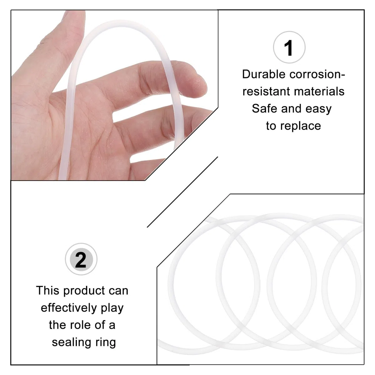 VILLCASE Kit Di Guarnizioni O-Ring Silicone Per Filtri Per Acqua 10 Anelli Di Tenuta Ricambio Guarnizione Acqua Fai Da Te Riparazione Depuratori Casa 3/8 Pollici