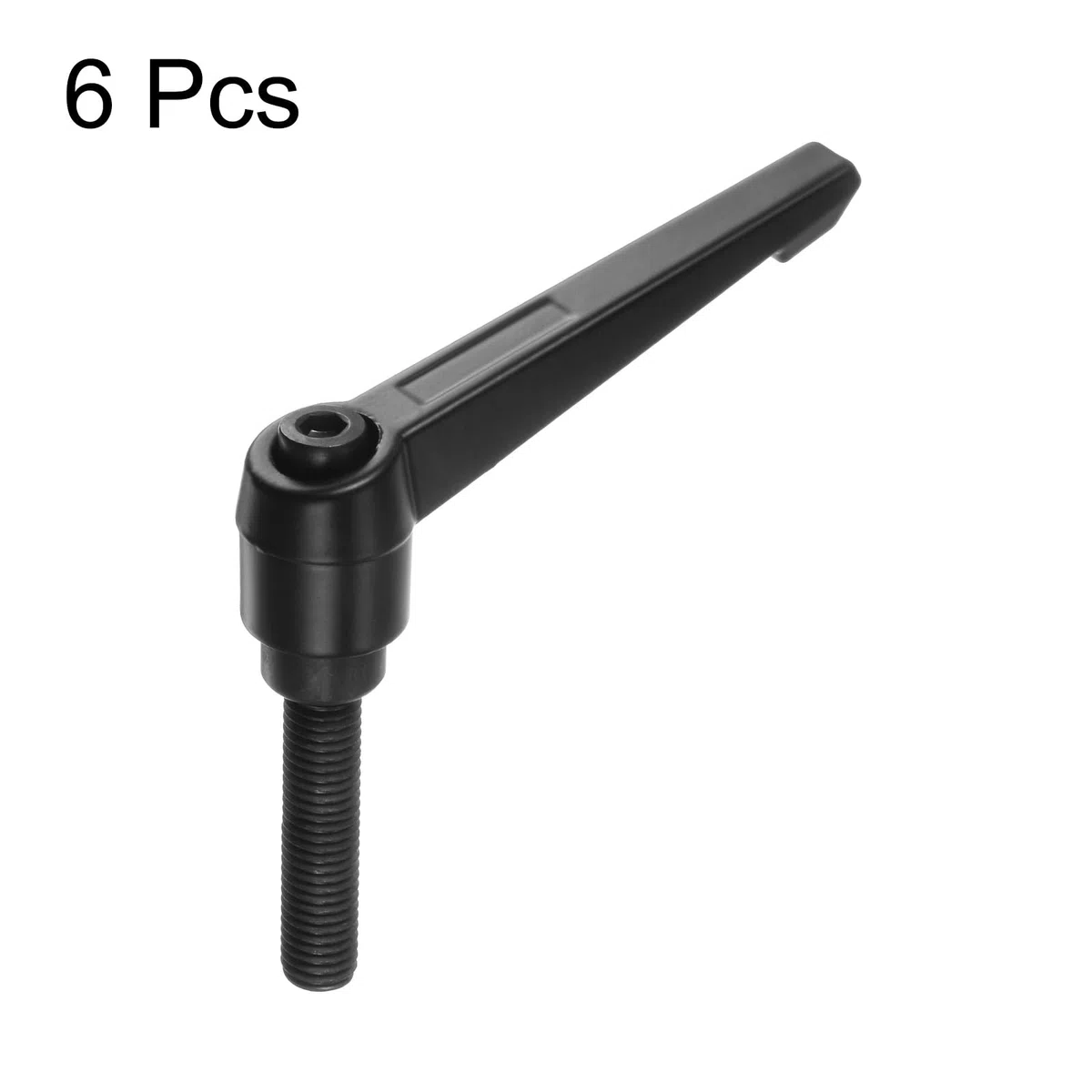 QUARKZMAN 6pz Regolabile Serraggio Leva Maniglie M10 x 50mm Maschio Filettatura Bullone Manopole Girevole Vite blockggio Rapido Rilascio Cricchetto Pulsante Maniglia, Nero