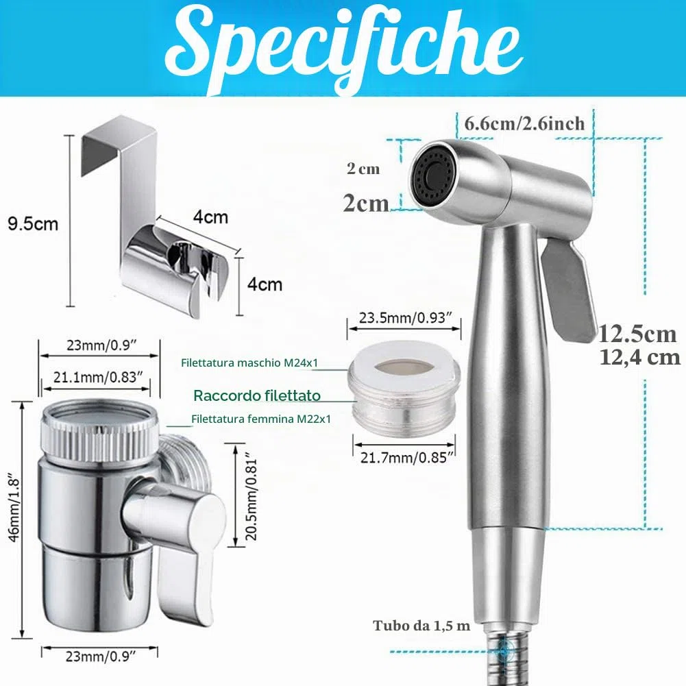 Doccetta per lavabo set, soffione doccia per lavabo doccetta da bagno con 59" tubo per animali domestici doccia lavare i capelli o pulire il lavandino, con valvola rubinetto