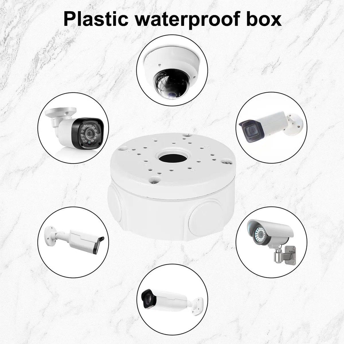 4 pezzi scatola di giunzione impermeabile per telecamera di sorveglianza, scatola di giunzione universale per fotocamera a cupola, scatola di giunzione universale per telecamera di sorveglianza