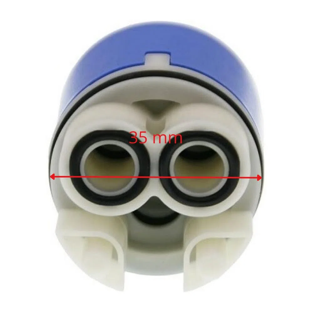 Schläfer 4800130 | Cartuccia Rubinetto Miscelatore 35mm, Cartuccia di Ricambio in Ceramica Alta con 2 Piedini, Per Rubinetti Kerox Miscelatori Monocomando di Cucina, Bagno, Doccia e Vasca