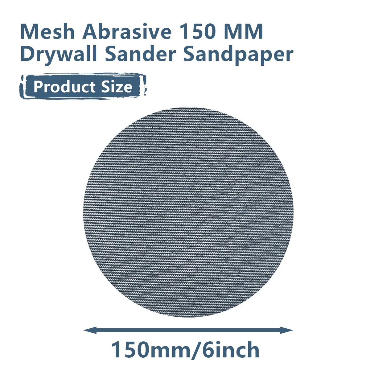 50 Pezzi Rete Dischi Abrasivi 150mm, Grana P60 P80 P12 0P180 P240, Per Levigatrice Orbitale da 150mm e Levigatrici per Legno per la levigatura di superfici dure, legno, stucco, vernice, metallo