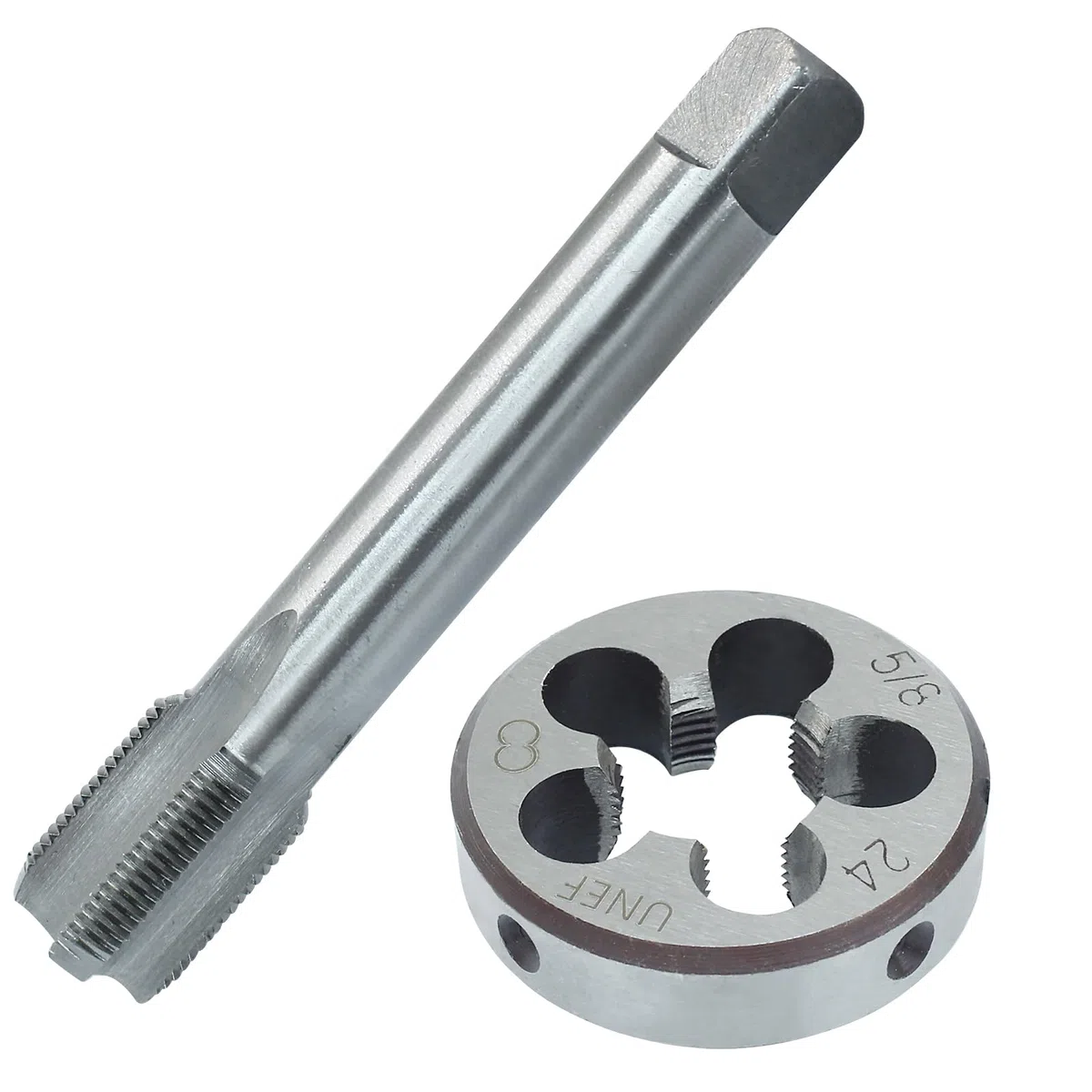 5/8"-24 UNEF Tap and Die Set, HSS Macchina Filettatura Tap Die Set, 5/8 x 24 UNEF Filettatura Destra Maschiatura Strumento