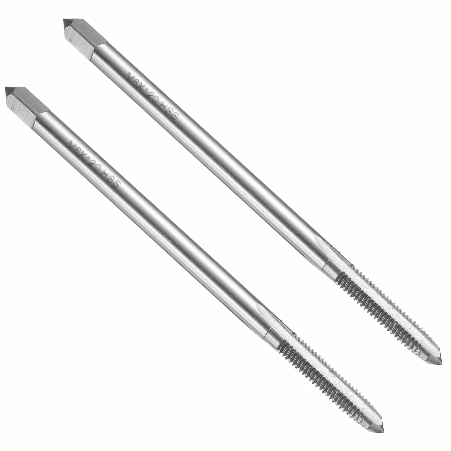 QUARKZMAN 2Pz Maschi Per Filettatura Diritto, M6 x 1 H2 120mm Extra Lunghe Filettatrici Metriche Per Macchina A Vite, Acciaio Ad Alta Velocità 6542 (HSS 6545)