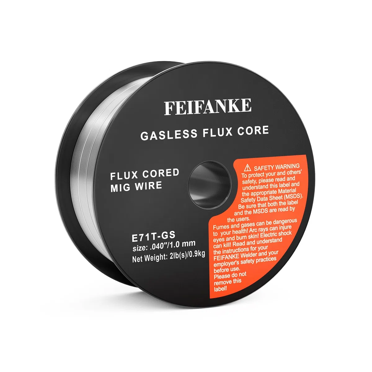 FEIFANKE Filo Animato No Gas 1,0MM 1KG Filo Saldatrice E71T-GS Bobina Filo Animato per Saldatura Universale MIG MAG D100 per Saldatrice, 1 Pezzi