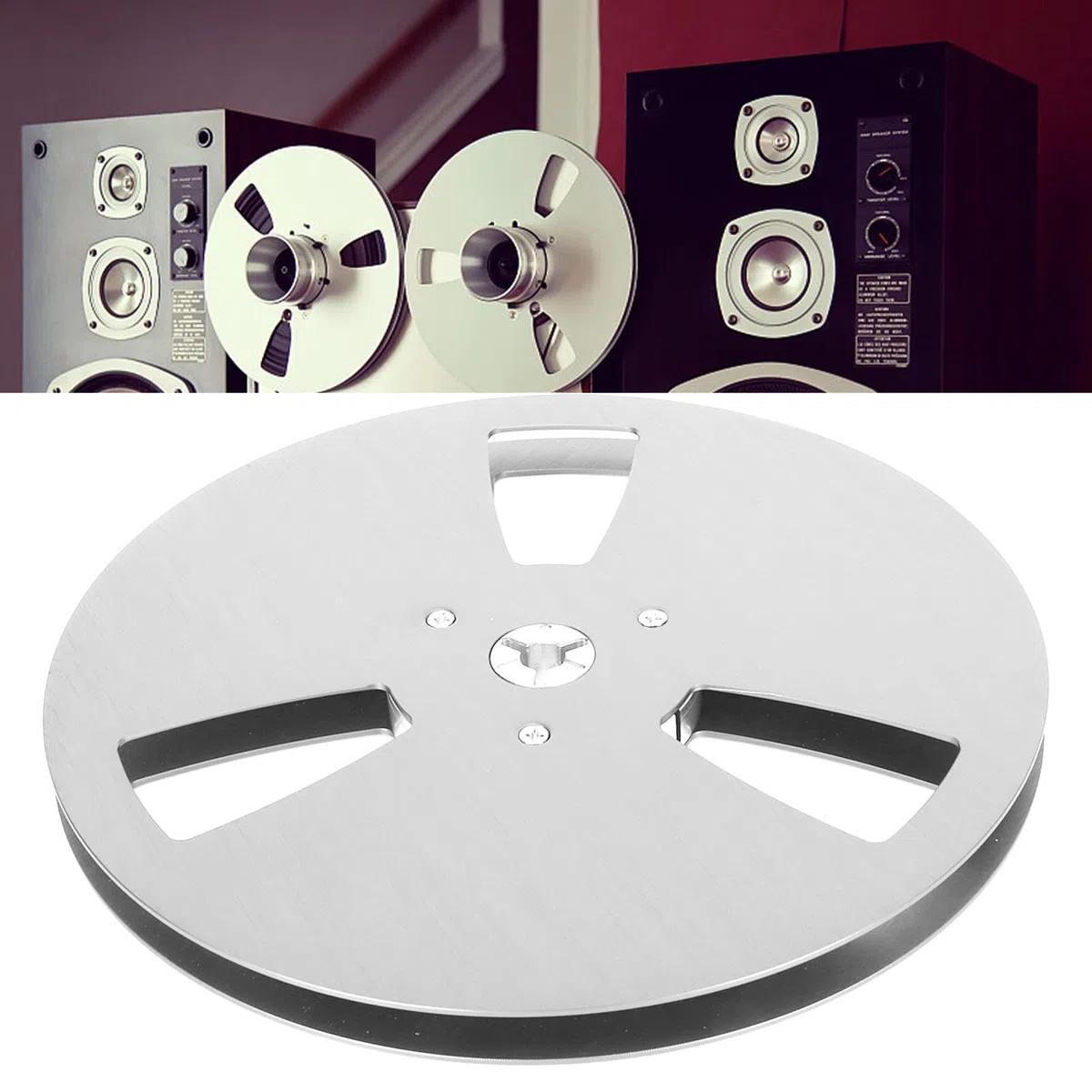 Bobina di Nastro Vuota, Bobina Aperta da 7 Pollici Bobina di Avvolgimento in Alluminio Audio Registratore Accessorio Apertura Parte Macchina Apri Piatto Vuoto per (Argento)