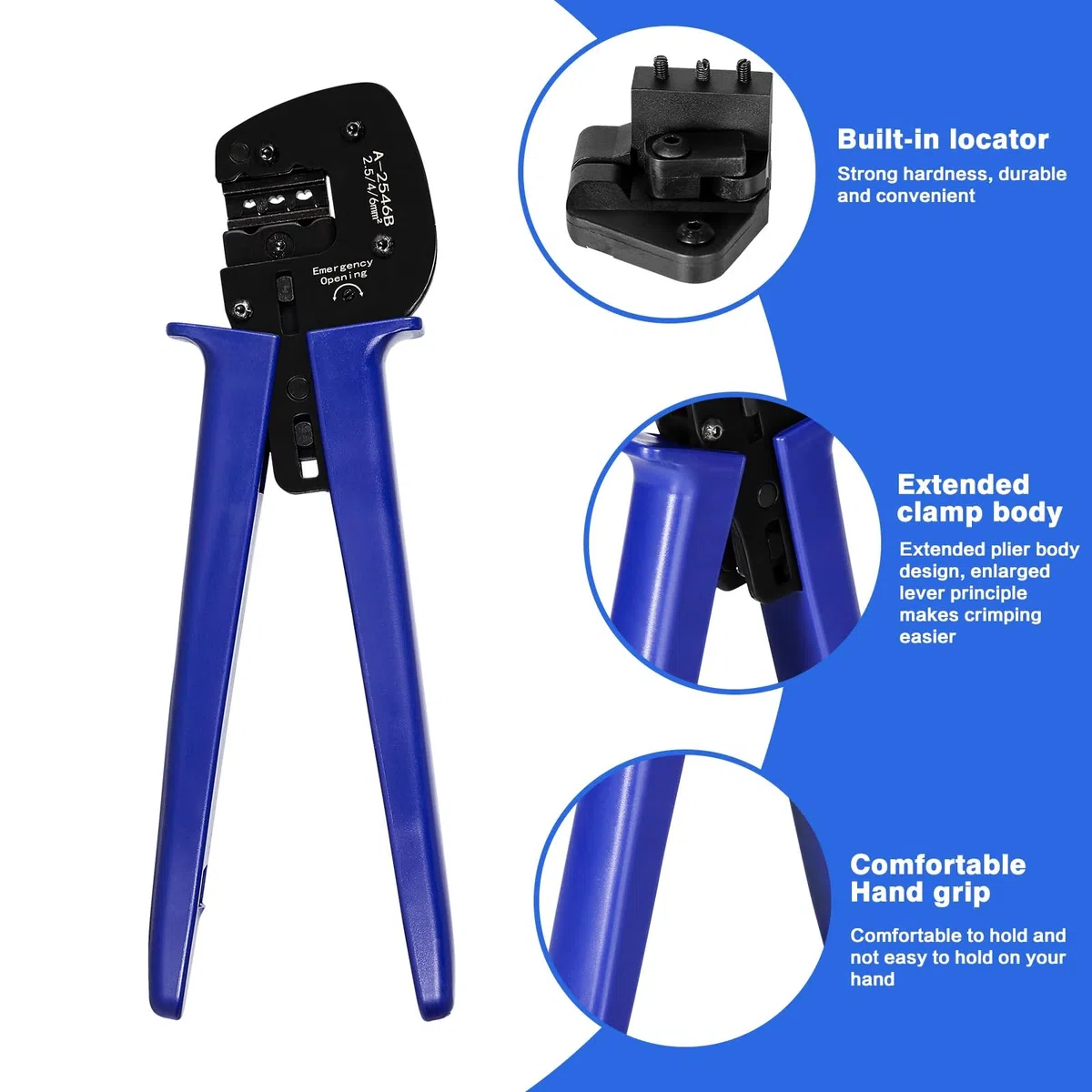 Jadeshay Pinza Crimpatrice,Pinze Crimpatrici Solari 2.5-6 mm² Cavo PV Attrezzo Crimpare Connettori Strumenti di Piegatura,per Cavi Fotovoltaici del Pannello Solare