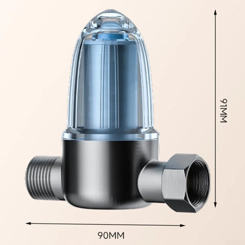 Pre-filtro per scaldabagno, indicatore luminoso integrato per bagno, accessori anticalcare, utilizzato in cucina e bagno (grigio (1019-2))