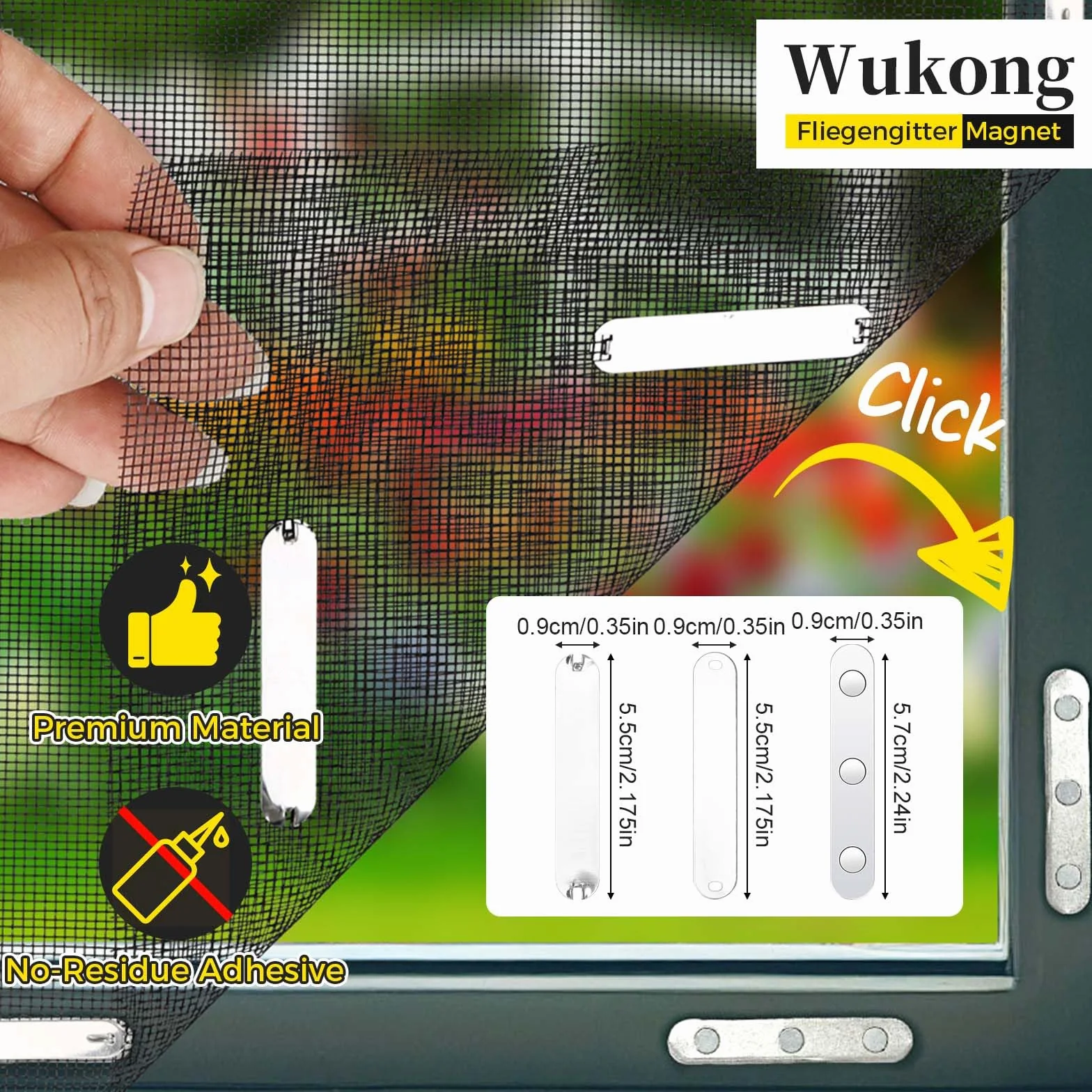 Wukong Zanzariera Magnetica – Set di 36 potenti magneti per fissare le zanzariere alle finestre, autoadesivi e riutilizzabili, senza forature, accessori per interni ed esterni