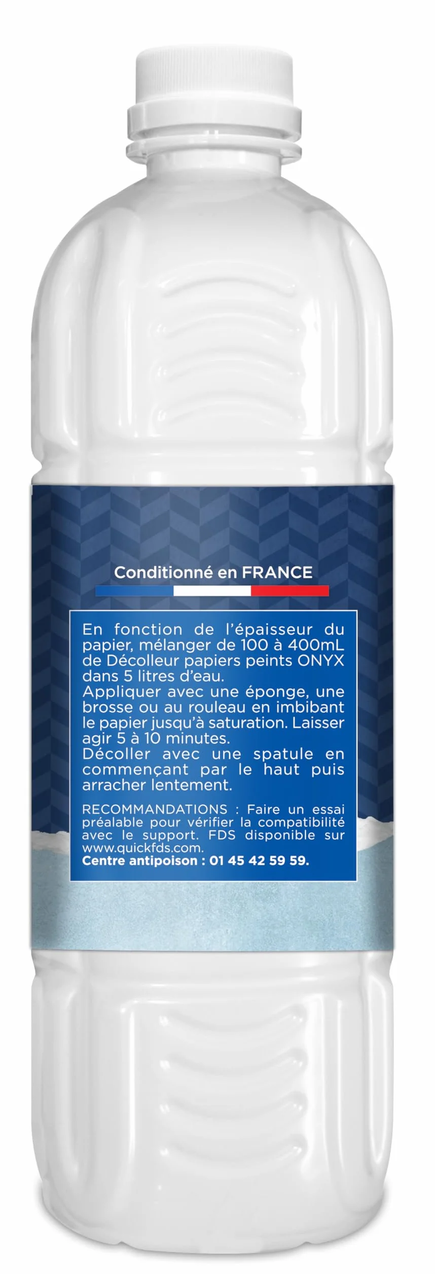 Onyx - Decollatore di carta da parati - Per rimuovere facilmente tutti i tipi di carta da parati - Sciogliere le colle - Basso odore - Fabbricazione francese - 1L