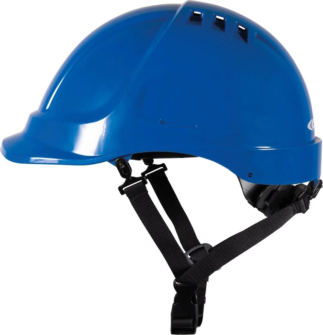Cofra Litess Vent (Blu) Elmetto di protezione per l'industria ventilato in ABS casco CAT. II taglia regolabile peso 435g