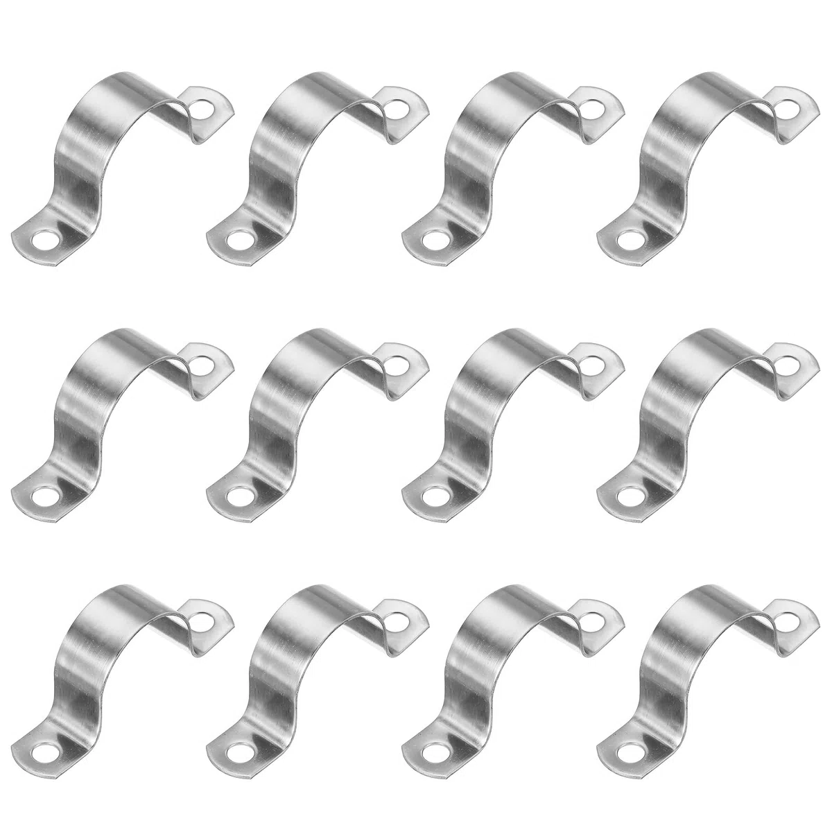PATIKIL 35mm Fascia Rigida Per Tubi, 12 Pcs 304 Staffe Per Condotte In Acciaio Inossidabile Con 2 Fori Staffa A U Spessa Per Fissaggio Tubi Cavi E Fili (1-3/8")