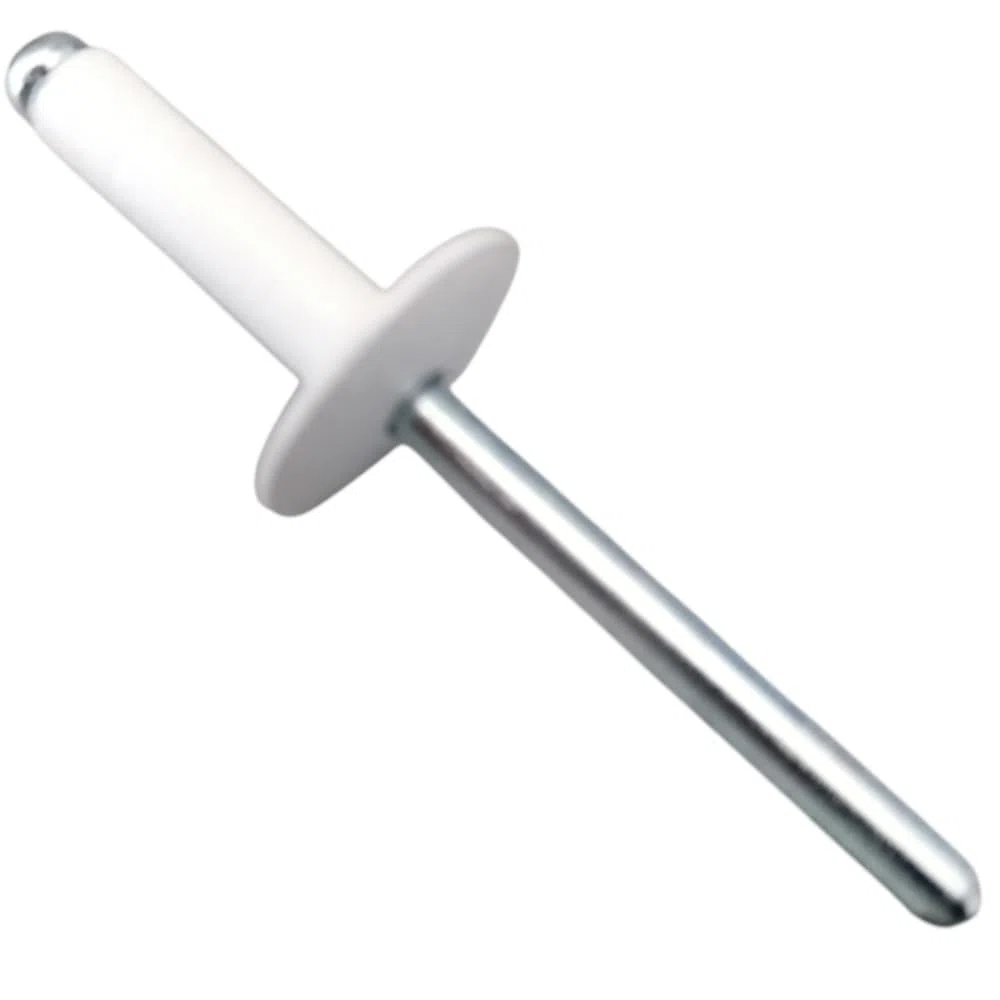 250x Rivetti in Alluminio Bianchi Testa Larga 4,8 x 18 mm | Rivetti Pop per Lamiera Plastica Carrozzeria | Scatola 250 Pezzi