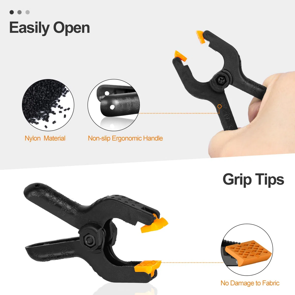 EMART Confezione da 20 morsetti a molla resistenti in mussola, clip professionali in plastica da 5 cm, per studio fotografico, cabina fotografica, supporto per sfondi, carta, lavorazione del legno