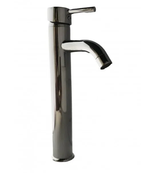 SQUADO Rubinetto Miscelatore Lavabo Alto 30 cm – Ottone Cromato Cromo Lucido – Rubinetto Bagno a Gambo Lungo per Lavabo da Appoggio, Design Moderno