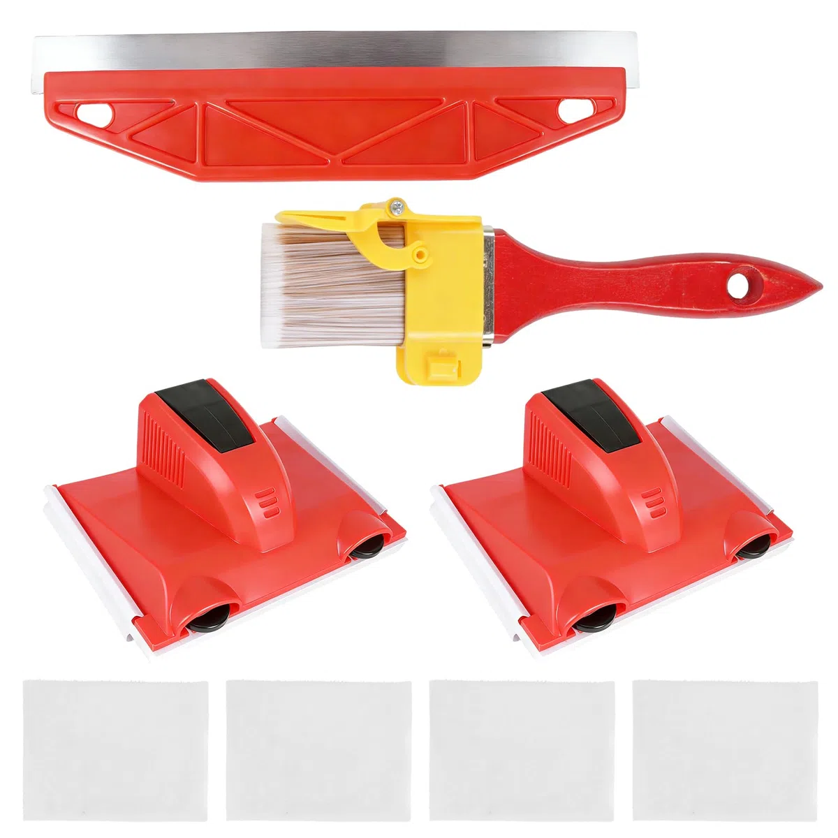 4 pezzi per bordi colorati, strumento perfetto per pittura, con 2 cuscinetti di ricambio, pennelli, copertura di protezione della vernice, per ottenere bordi impeccabili su pareti, soffitti, angoli