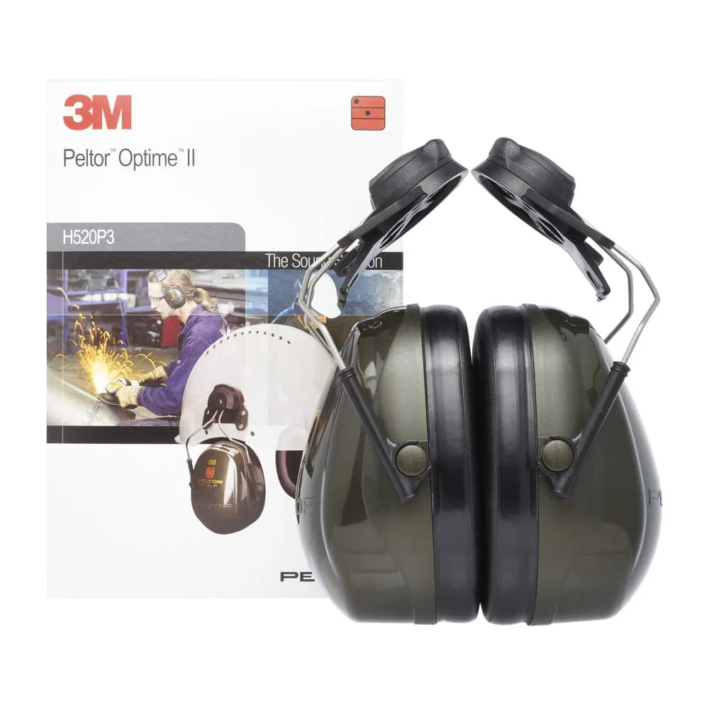 3M H520P3EA-410-GQ Cuffie Protettive con Attacco per Elmetto, 30 dB, Verde