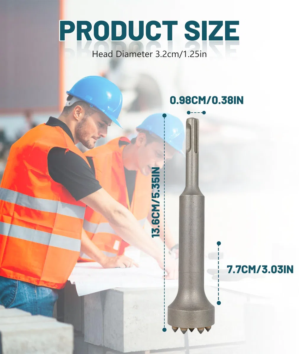 SDS Plus Professionale per Pietra, Il Rivestimento della Rugosità del Calcestruzzo a Testa Quadrata Rimuovere La Punta (Testa Rotonda/12 Denti/13,6 CM)
