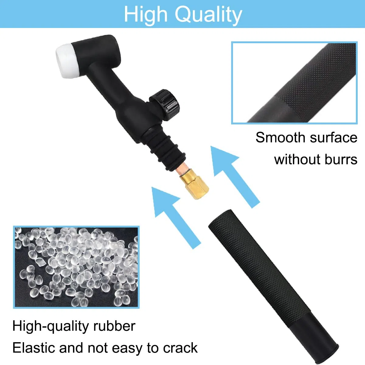 WP-17FV la Torcia per TIG Saldatura Testa Torcia Corpo Tubo/Valvola Raffreddamento ad Aria 150 Ampere Testa Flessibile con valvola del Gas WP-17FV con Maniglia Collo Torcia Corpo Torcia