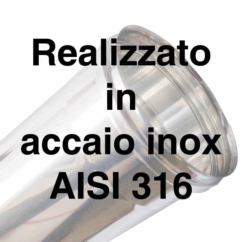 Canna fumaria dn 180 1 mt l. 1000 mm tubo acciaio inox 316.