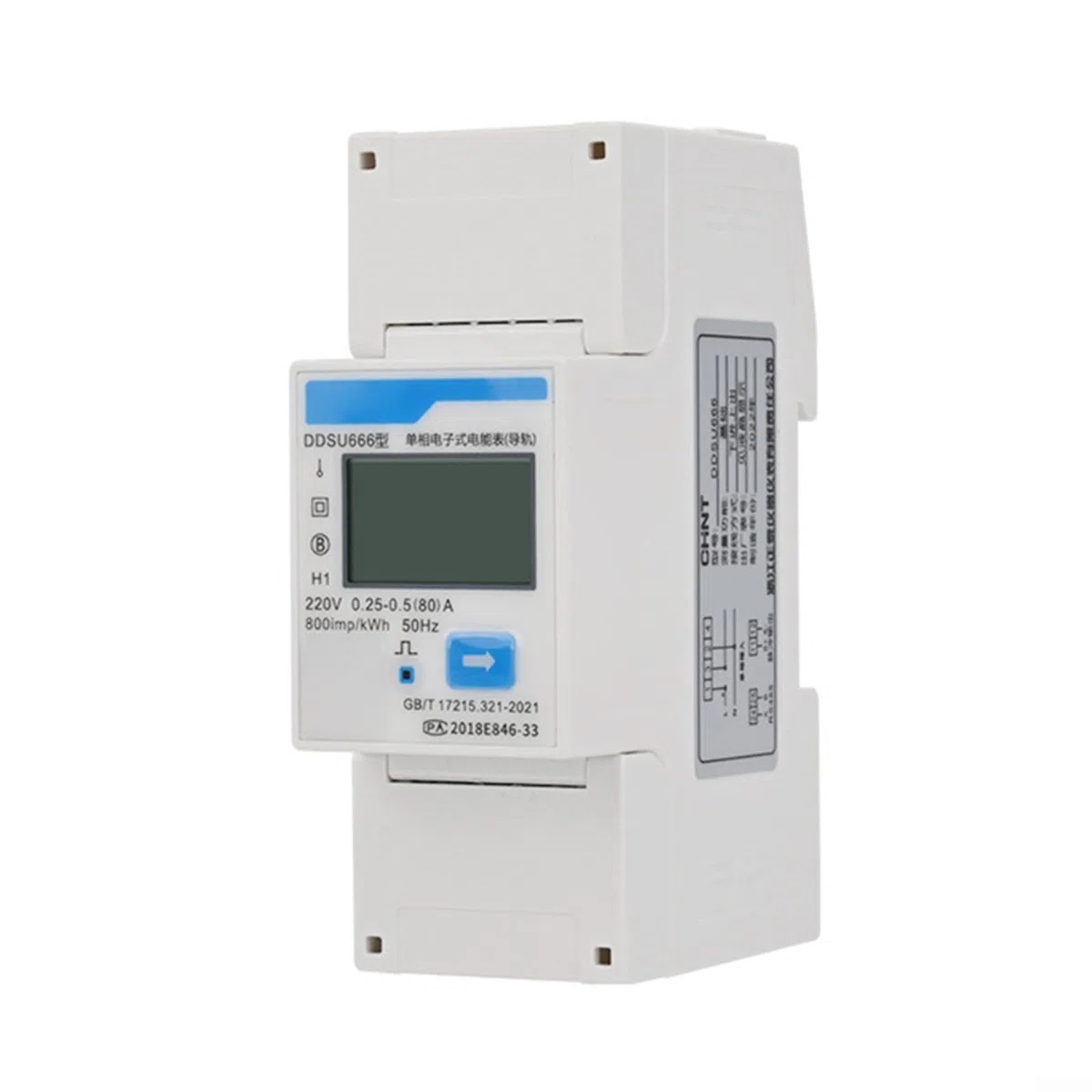 Misuratore di energia intelligente,Misuratore di corrente elettrica,Ferrovia del contatore di elettricità DIN,DDSU666 Meter Elettricità Monofase Rail,DIN RS485 Smart Energy Power