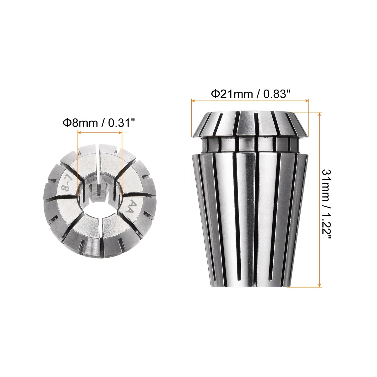 QUARKZMAN 2pz ER20 8mm Mandrino con Pinze a Molla Alta Precisione 0,008mm per Macchine Incisione CNC Tornio Fresatrice