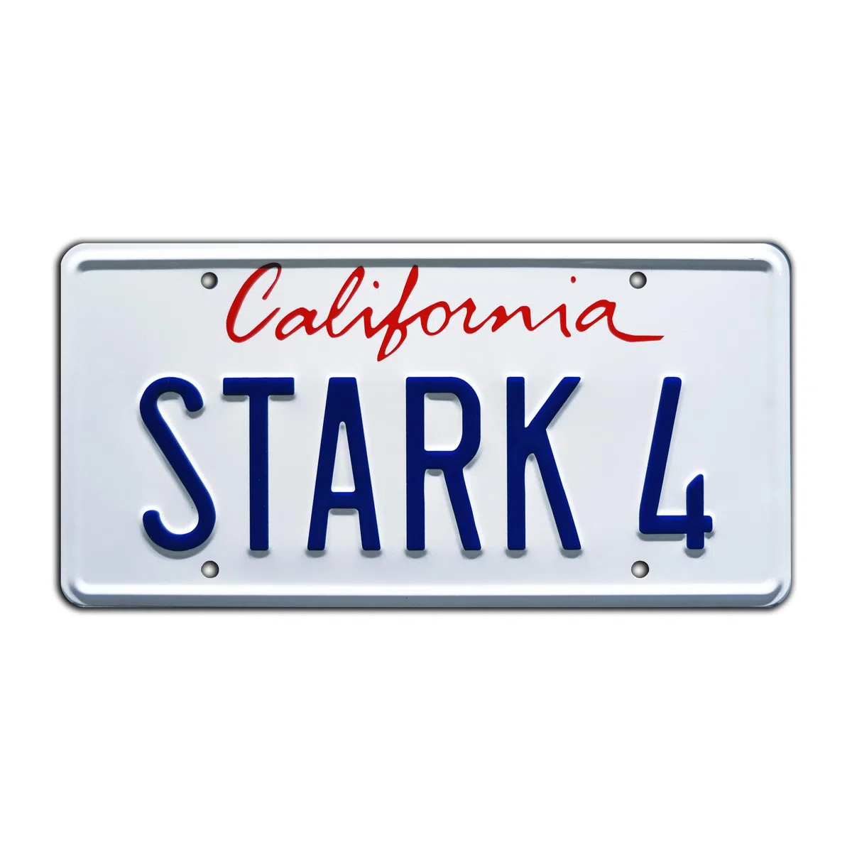 Iron Man | STARK 4 | Metal Stamped License Plate