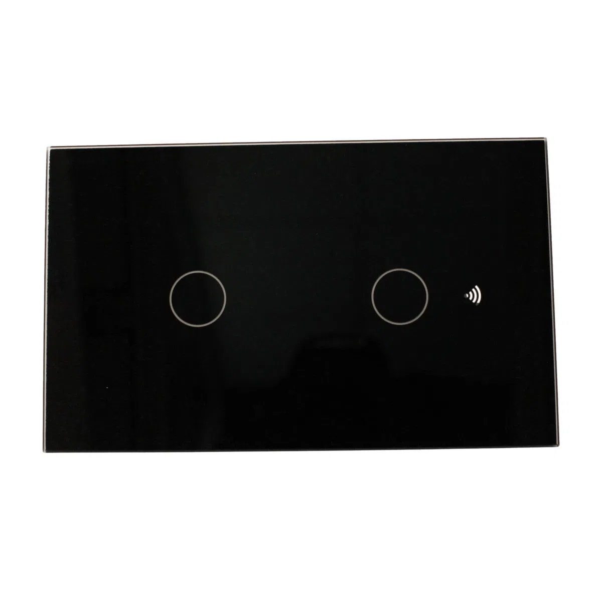 Interruttore Touch da Parete WiFi 2.4G + BLE + RF 433MHz, Vetro Temperato Nero, 2 Tasti, 120X72X38mm Per Scatola 503 Italiano, App TUYA Smart Life