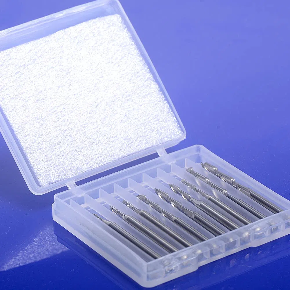 HOZLY 1 mm 1,5 mm 2,0 mm 2,5 mm 3,175 mm Fresa elicoidale a 2 tagli in metallo duro per incisione CNC