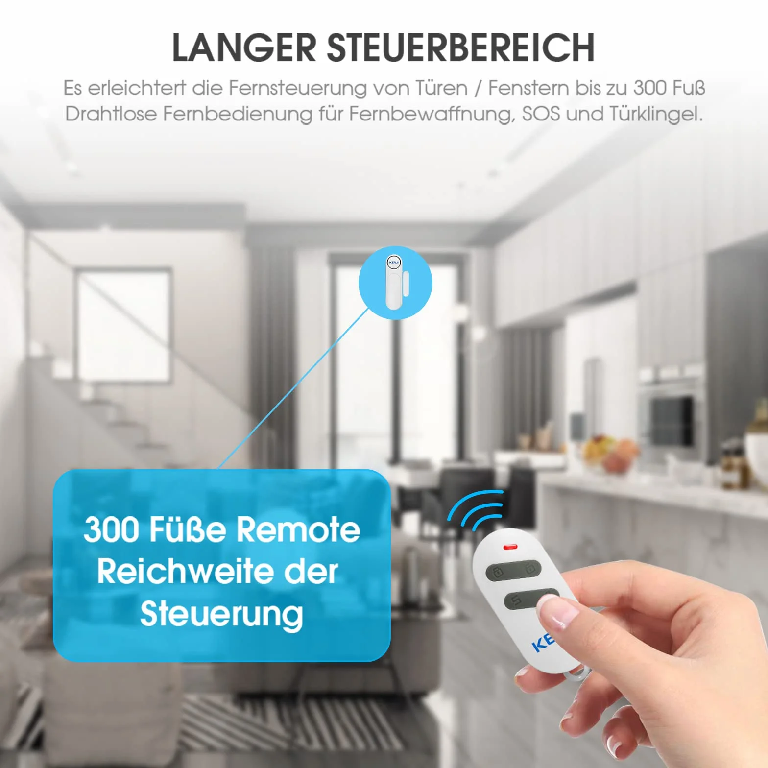Allarme Porta, Allarme Finestra 120dB Allarme Senza Fili porta Finestra Sensore di Contatto con Telecomando 3 Modalità Allarme porta per la Vostra Casa, Bambini, Negozio Sicurezza